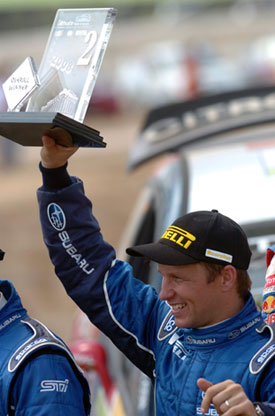 Petter Solberg, podio del Rally Acrópolis, Impreza WRC 2008