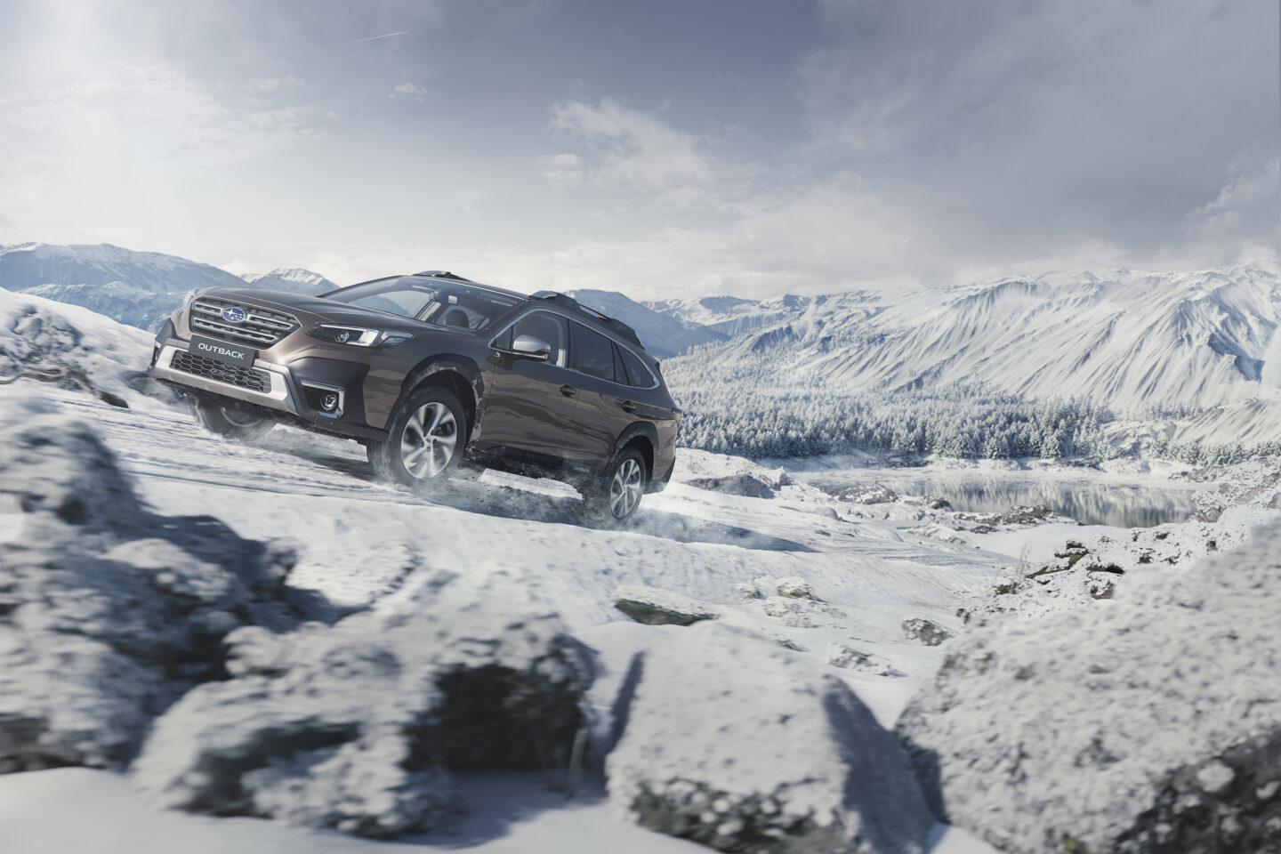 Subaru Outback en nieve